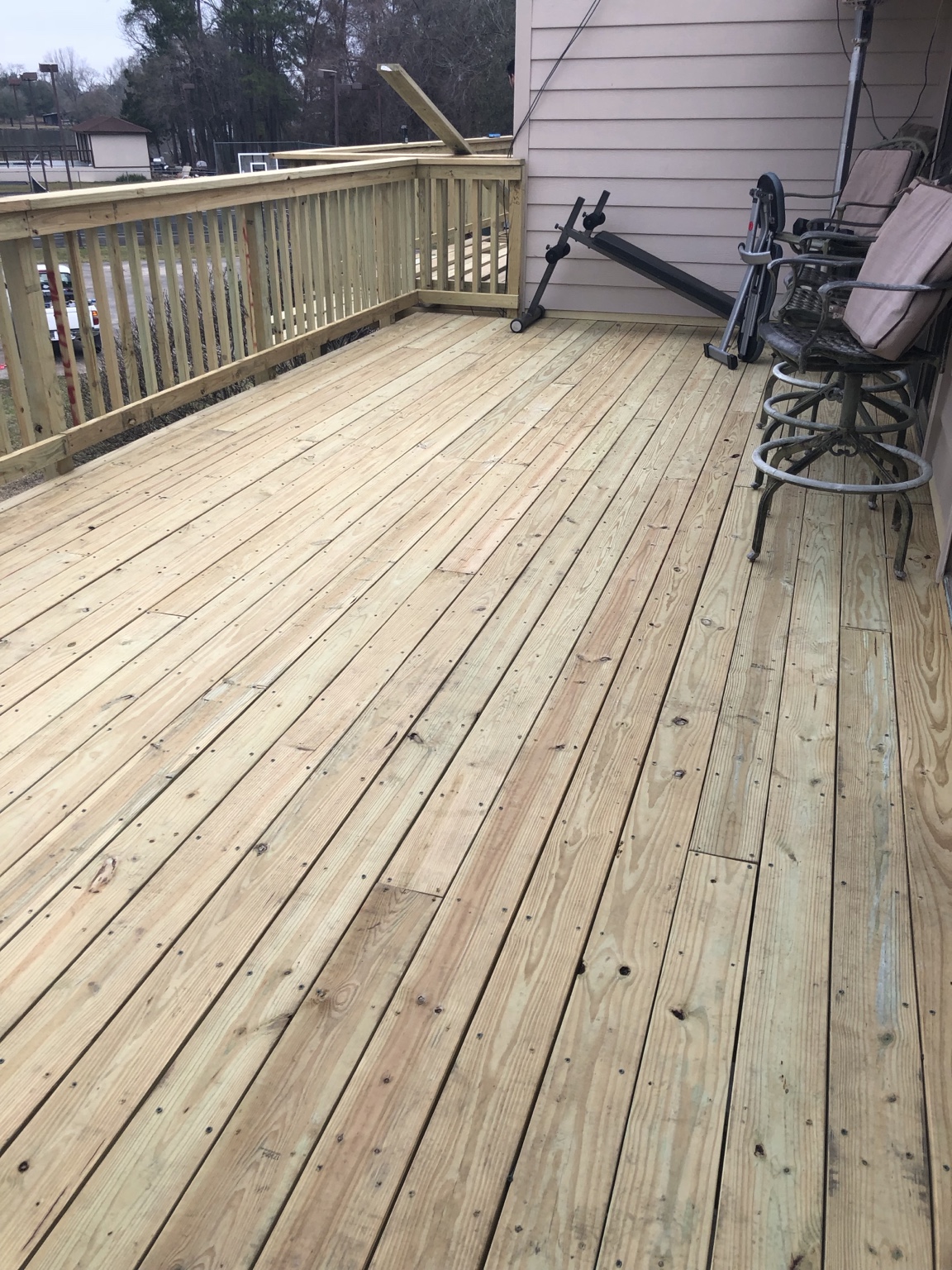 Fresh wood deck repair and restoration