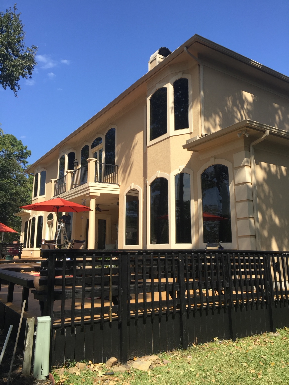 Large luxury home exterior and patio